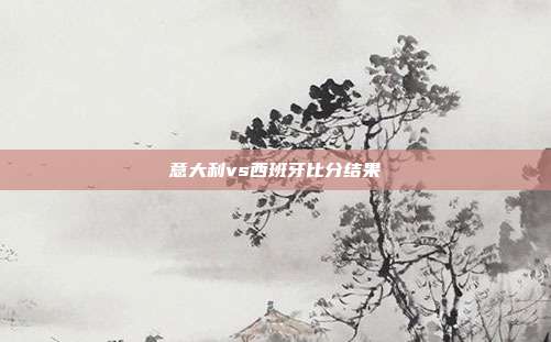 意大利vs西班牙比分结果