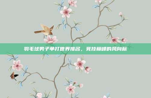 羽毛球男子单打世界排名，竞技巅峰的风向标