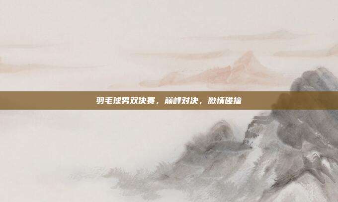 羽毛球男双决赛，巅峰对决，激情碰撞