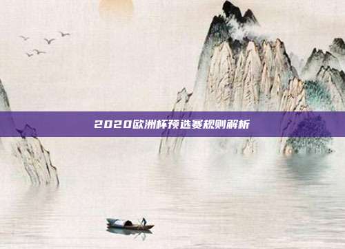 2020欧洲杯预选赛规则解析