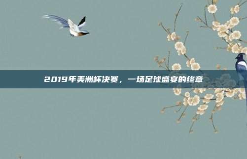 2019年美洲杯决赛,一场足球盛宴的终章