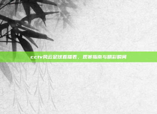 cctv风云足球直播表，观赛指南与精彩瞬间
