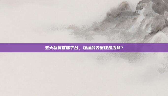 五大联赛直播平台，球迷的天堂还是泡沫？