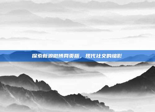 探索新浪微博网页版,现代社交的缩影