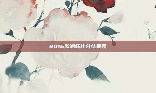 2016欧洲杯比分结果表