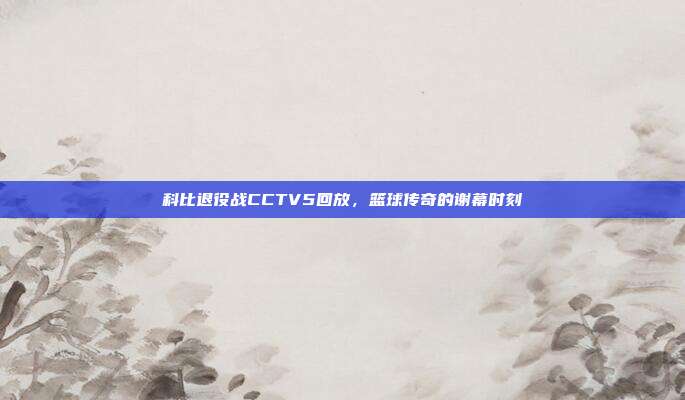 科比退役战CCTV5回放,篮球传奇的谢幕时刻