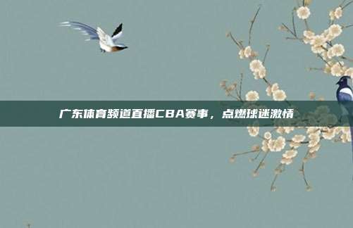 广东体育频道直播CBA赛事，点燃球迷激情