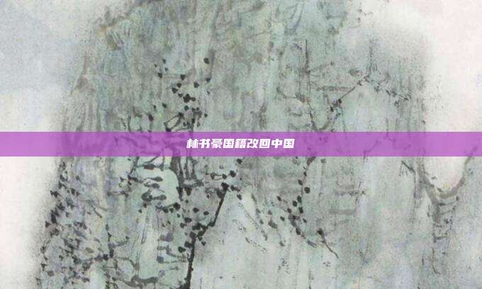 林书豪国籍改回中国