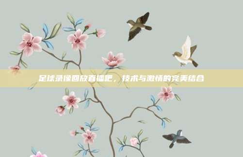 足球录像回放直播吧,技术与激情的完美结合