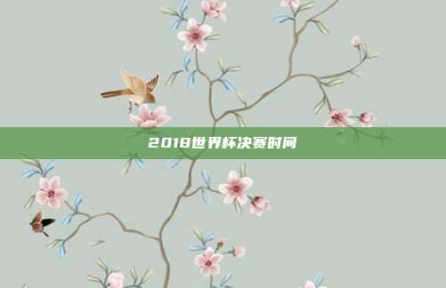 2018世界杯决赛时间