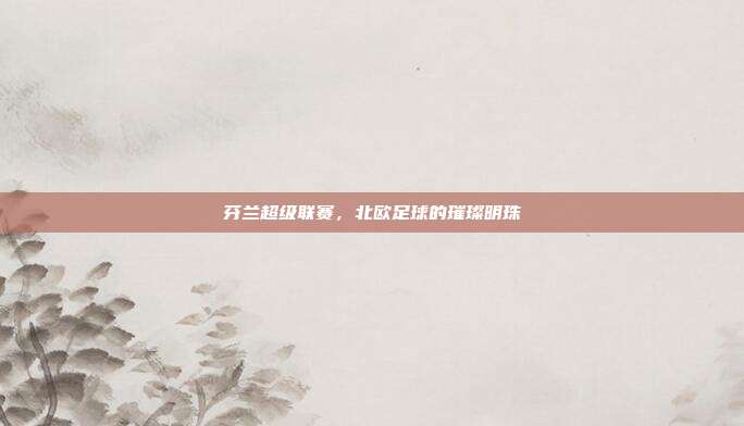 芬兰超级联赛，北欧足球的璀璨明珠