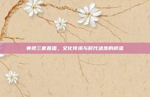 央视三套直播，文化传承与时代进步的桥梁
