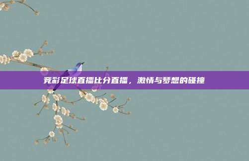 竞彩足球直播比分直播，激情与梦想的碰撞