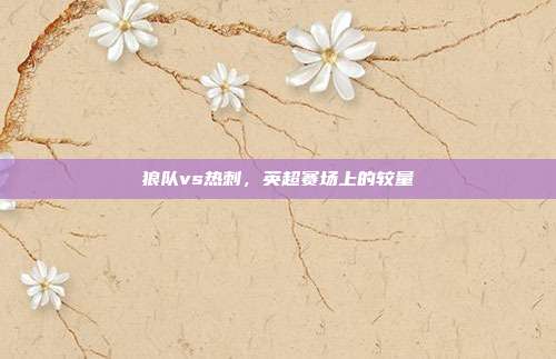 狼队vs热刺，英超赛场上的较量