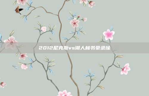2012尼克斯vs湖人林书豪录像
