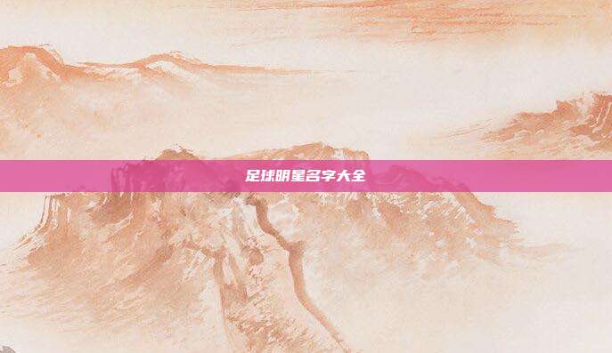 足球明星名字大全