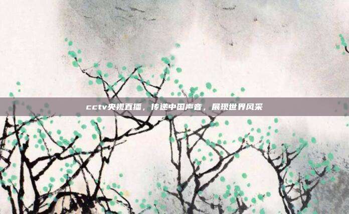 cctv央视直播，传递中国声音，展现世界风采