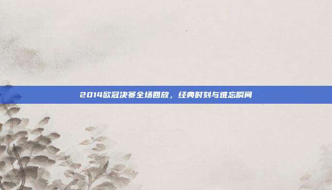 2014欧冠决赛全场回放，经典时刻与难忘瞬间