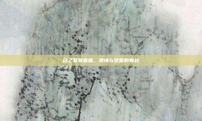 日乙联赛直播,激情与梦想的舞台