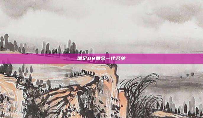 国足02黄金一代名单