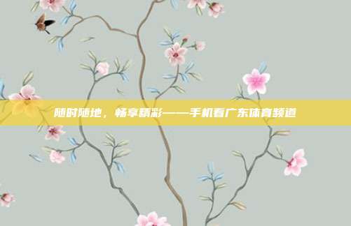 随时随地，畅享精彩——手机看广东体育频道