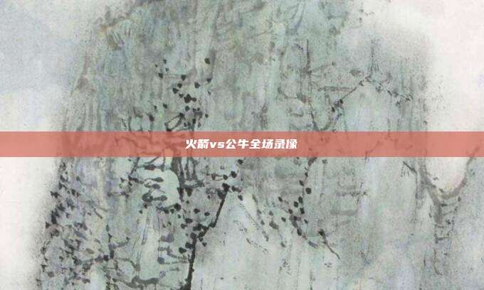 火箭vs公牛全场录像