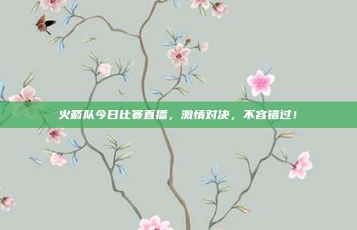 火箭队今日比赛直播，激情对决，不容错过！