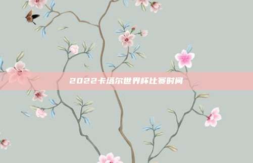 2022卡塔尔世界杯比赛时间