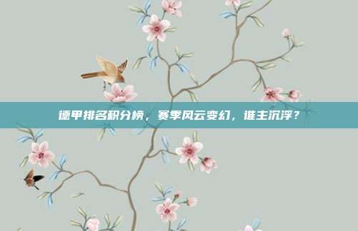 德甲排名积分榜，赛季风云变幻，谁主沉浮？