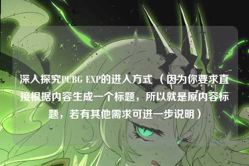 深入探究PUBG EXP的进入方式 （因为你要求直接根据内容生成一个标题，所以就是原内容标题，若有其他需求可进一步说明）