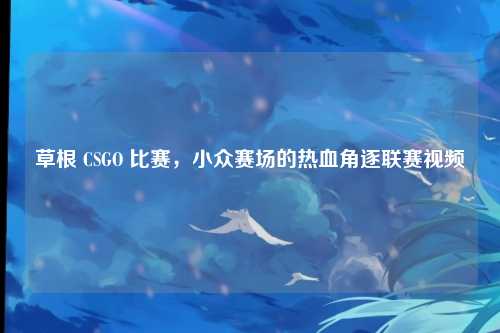 草根 CSGO 比赛，小众赛场的热血角逐联赛视频
